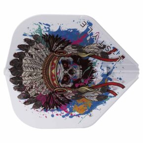 Misaladejuegos Plumas Champagne Flights L-Style L1EZ Standard Chief Skull Clear White - Imagen 2