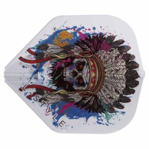 Misaladejuegos Plumas Champagne Flights L-Style L1EZ Standard Chief Skull Clear White - Imagen 3