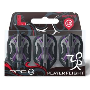 Misaladejuegos Plumas Champagne Flights L-Style L3PRO Shape Mike Valentin V3 Negro - Imagen 4